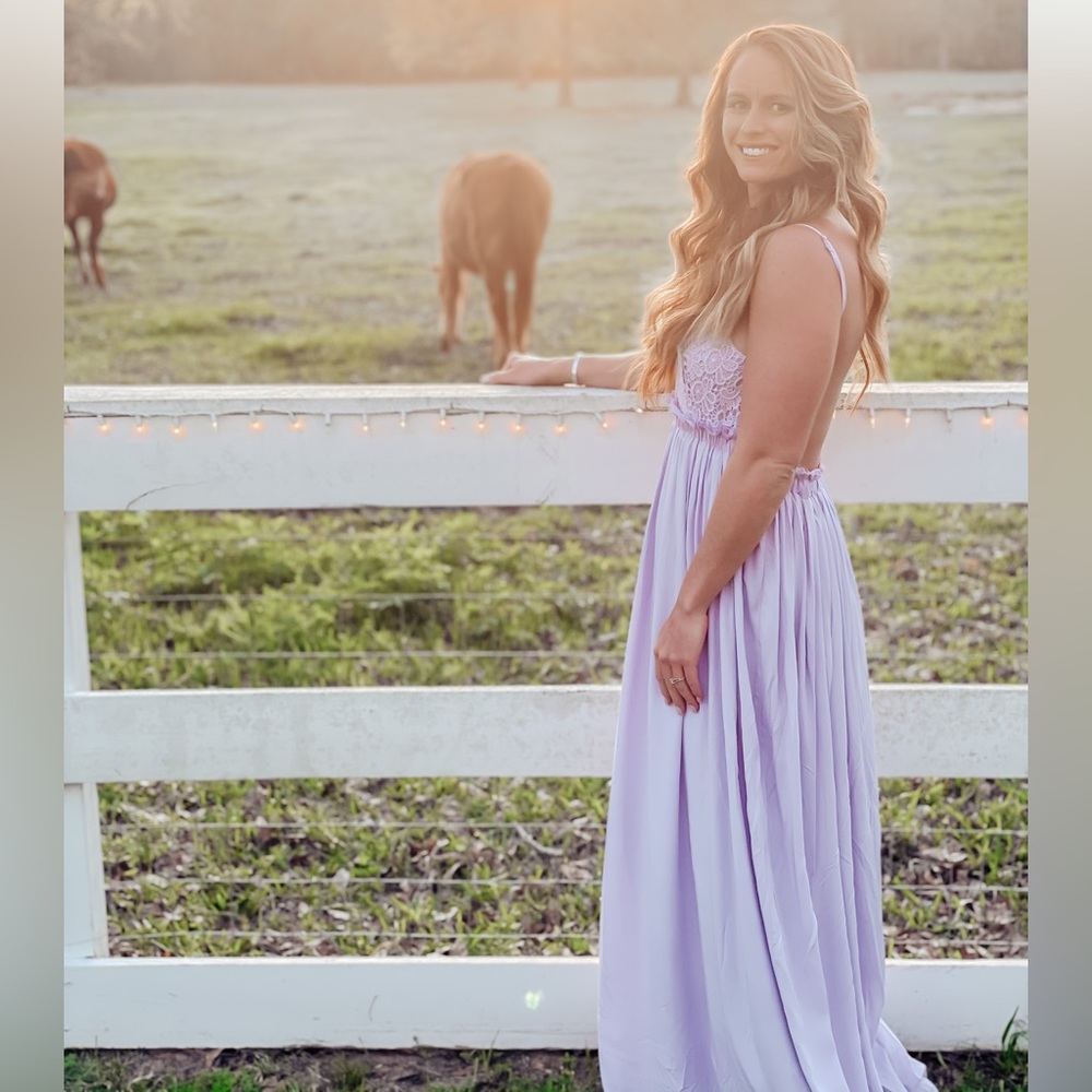 Pink Lily Open Back Flowy Maxi Dress